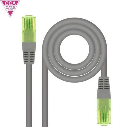 Nanocable Cable de Red Latiguillo CAT.6 UTP AWG26 CCA, 30 cm, Gris Nanocable Cable de Red Latiguillo CAT.6 UTP AWG26 CCA, 30 cm, Gris